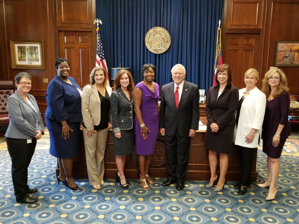 Governor Purdue swearing in Judge Anderson to serve on the Georgia Commission on Family Violence